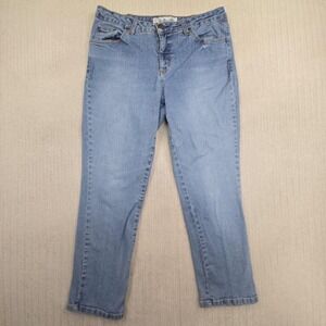 Riders By Lee Jeans Womens 14P Blue Stone Wash Classic Straight Stretch Denim